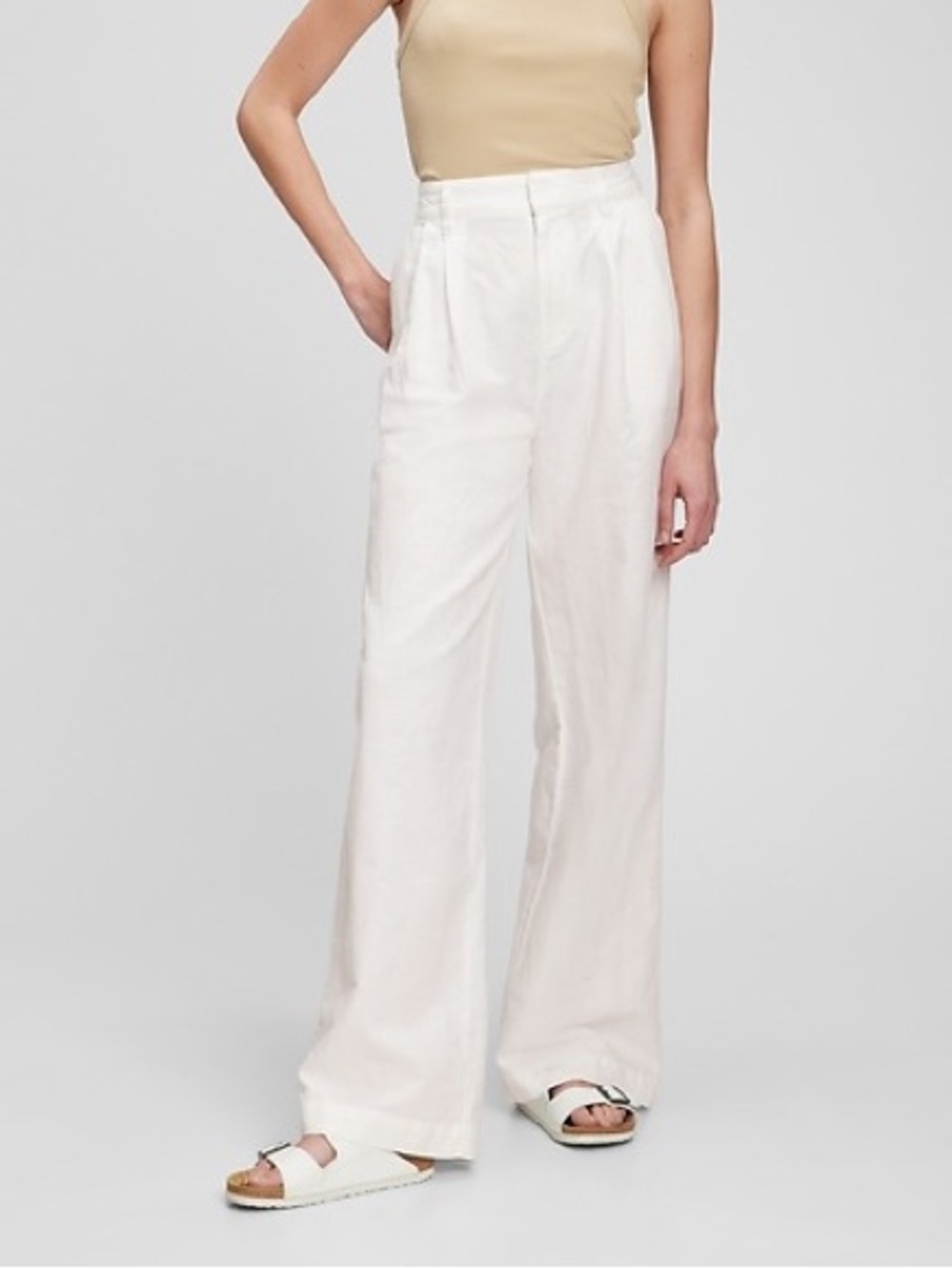 GAP Pleated Linen Pants - Size 6 Tall
